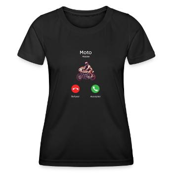 appel de la moto - T-shirt sport Femme - noir - Devant - AI Model Female 172 light (172cm)