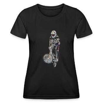 BMX Rennsport - Frauen Funktions-T-Shirt - Schwarz - Vorne - AI Model Female 172 light (172cm)