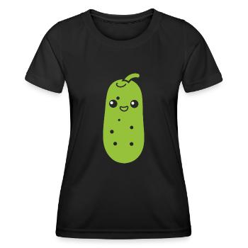 Cornichon - T-shirt sport Femme - noir - Devant - AI Model Female 172 light (172cm)
