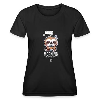 good morning - Women's Functional T-Shirt - black - Front - AI Model Female 172 light (172cm)