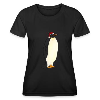Christmas Penguin - Women's Functional T-Shirt - black - Front - AI Model Female 172 light (172cm)