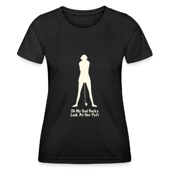 Golflove Golfer Golfcourse Golfclub Putter - Frauen Funktions-T-Shirt - Schwarz - Vorne - AI Model Female 172 light (172cm)
