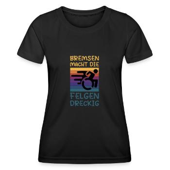 Le freinage salit les jantes - T-shirt sport Femme - noir - Devant - AI Model Female 172 light (172cm)