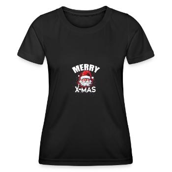 Merry Xmas Weihnachten Christmas - Frauen Funktions-T-Shirt - Schwarz - Vorne - AI Model Female 172 light (172cm)