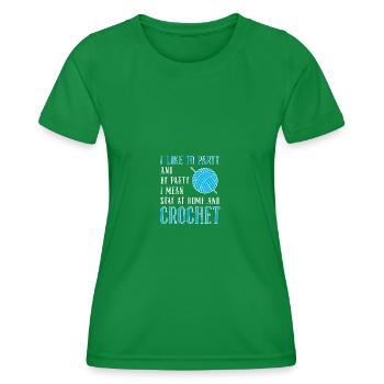 Häkeln - Frauen Funktions-T-Shirt - Kelly Green - Vorne - AI Model Female 172 dark (172cm)