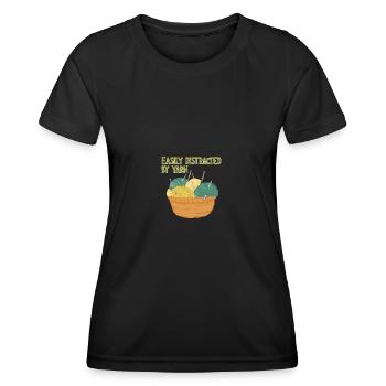 Crochet - T-shirt sport Femme - noir - Devant - AI Model Female 172 light (172cm)