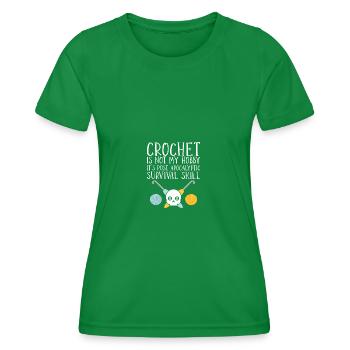 Crochet - T-shirt sport Femme - vert - Devant - AI Model Female 172 dark (172cm)