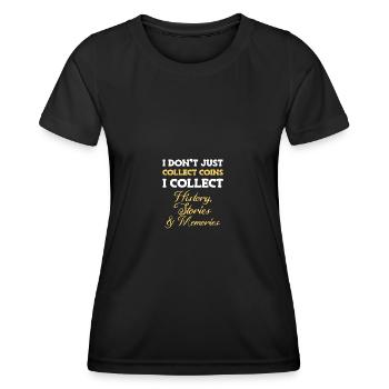 Pièces collecteurs de pièces Numismatique - T-shirt sport Femme - noir - Devant - AI Model Female 172 light (172cm)
