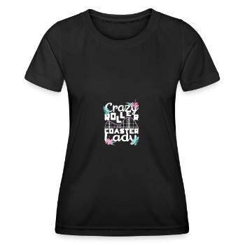 Roller Coaster Amusement Park Amusement Park - Women's Functional T-Shirt - black - Front - AI Model Female 172 light (172cm)