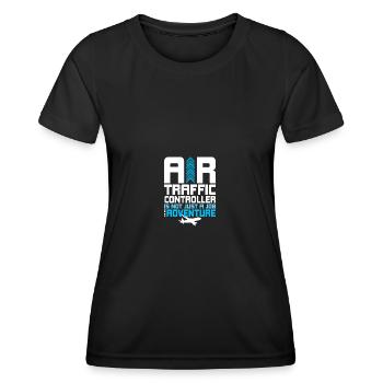 Fluglotse Flughafen Tower - Frauen Funktions-T-Shirt - Schwarz - Vorne - AI Model Female 172 light (172cm)