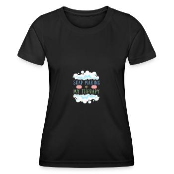 Seife Herstellen Handgemachte Seife - Frauen Funktions-T-Shirt - Schwarz - Vorne - AI Model Female 172 light (172cm)