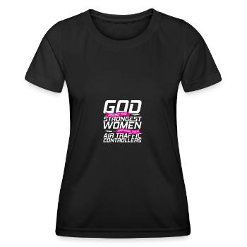 Fluglotse Flughafen Tower - Frauen Funktions-T-Shirt - Schwarz - Vorne - AI Model Female 172 light (172cm)