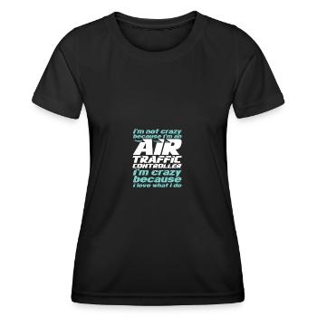 Fluglotse Flughafen Tower - Frauen Funktions-T-Shirt - Schwarz - Vorne - AI Model Female 172 light (172cm)