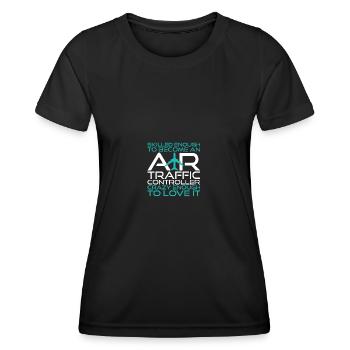 Fluglotse Flughafen Tower - Frauen Funktions-T-Shirt - Schwarz - Vorne - AI Model Female 172 light (172cm)