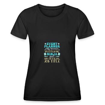 Gestionnaire d’événements Gestionnaire d’événements - T-shirt sport Femme - noir - Devant - AI Model Female 172 light (172cm)