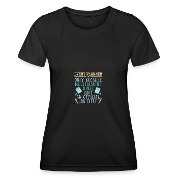 Gestionnaire d’événements Gestionnaire d’événements - T-shirt sport Femme - noir - Devant - AI Model Female 172 light (172cm)