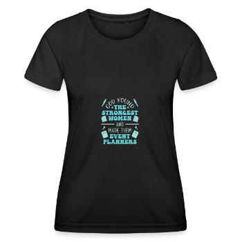 Gestionnaire d’événements Gestionnaire d’événements - T-shirt sport Femme - noir - Devant - AI Model Female 172 light (172cm)