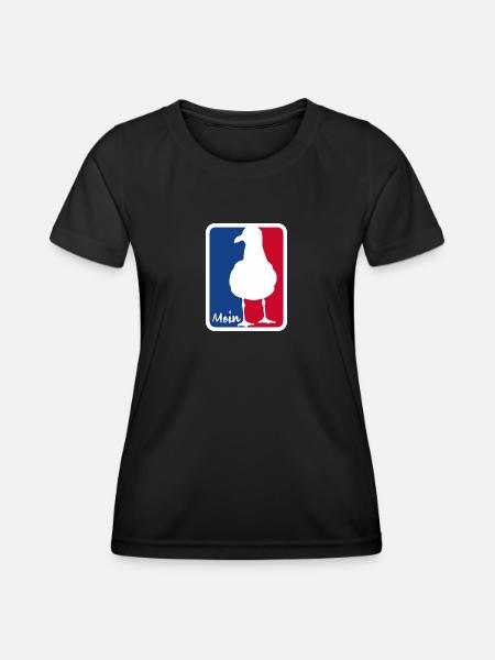 Moin Seagull Design North German Baltic Sea Coast Holiday - Women's Functional T-Shirt - black