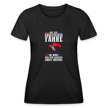 Croate Croate Croatie - T-shirt sport Femme - noir - Devant - AI Model Female 172 light (172cm)
