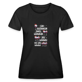 Mulled Wine Santa Claus Gnome Christmas - Women's Functional T-Shirt - black - Front - AI Model Female 172 light (172cm)