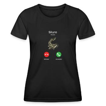 appel de silure - T-shirt sport Femme - noir - Devant - AI Model Female 172 light (172cm)