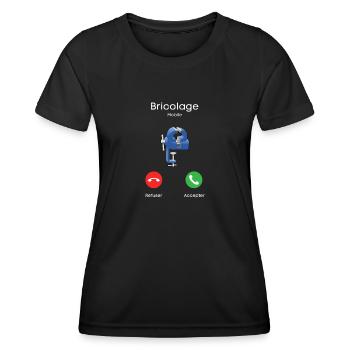 appel du bricolage - T-shirt sport Femme - noir - Devant - AI Model Female 172 light (172cm)
