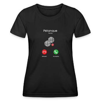 appel de la pétanque - T-shirt sport Femme - noir - Devant - AI Model Female 172 light (172cm)