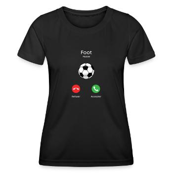 appel du foot - T-shirt sport Femme - noir - Devant - AI Model Female 172 light (172cm)