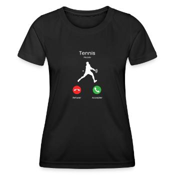 appel du tennis - T-shirt sport Femme - noir - Devant - AI Model Female 172 light (172cm)