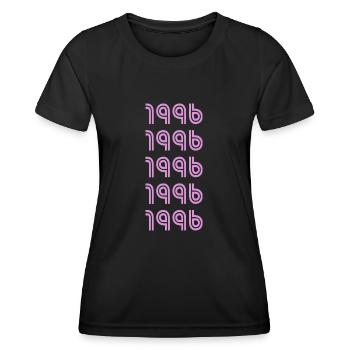 Jahr 1996 - Frauen Funktions-T-Shirt - Schwarz - Vorne - AI Model Female 172 light (172cm)