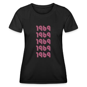 Style 1969 - T-shirt sport Femme - noir - Devant - AI Model Female 172 light (172cm)