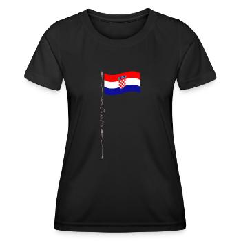 Croatie National Colors Holiday Travel Dicton - T-shirt sport Femme - noir - Devant - AI Model Female 172 light (172cm)