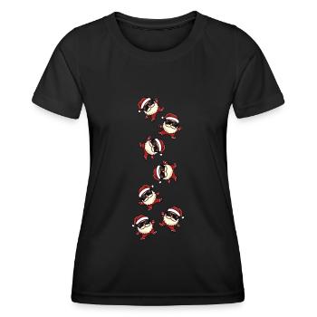 Père Noël Fête Drôle - T-shirt sport Femme - noir - Devant - AI Model Female 172 light (172cm)