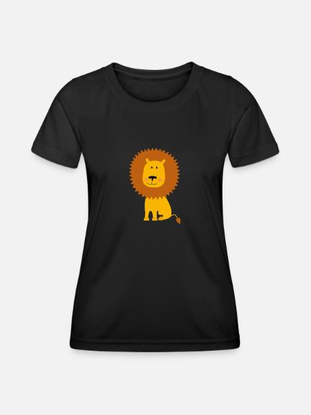 Löwe - Frauen Funktions-T-Shirt - Schwarz