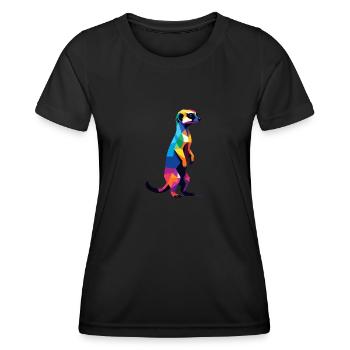 Suricate en Big Pixels Cool, Savannah Coloré - T-shirt sport Femme - noir - Devant - AI Model Female 172 light (172cm)