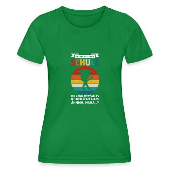 Schulkind Anfang Schulanfänger Geschenk - Frauen Funktions-T-Shirt - Kelly Green - Vorne - AI Model Female 172 dark (172cm)
