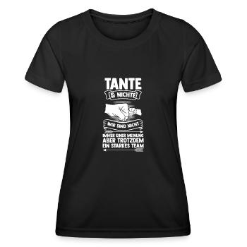 Tante & Nichte Familie Nichte Geschenk - Frauen Funktions-T-Shirt - Schwarz - Vorne - AI Model Female 172 light (172cm)