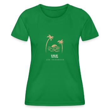 ES LEBE DER URLAUB. FEIERTAG. FROHE FEIERTAGE. - Frauen Funktions-T-Shirt - Kelly Green - Vorne - AI Model Female 172 dark (172cm)