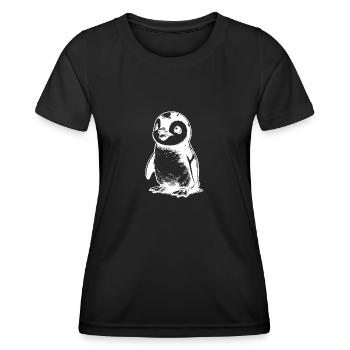 Cute little waddling baby kids penguin - Women's Functional T-Shirt - black - Front - AI Model Female 172 light (172cm)