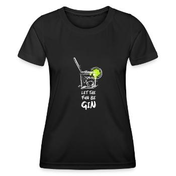 Que le plaisir soit l’alcool au gin - T-shirt sport Femme - noir - Devant - AI Model Female 172 light (172cm)