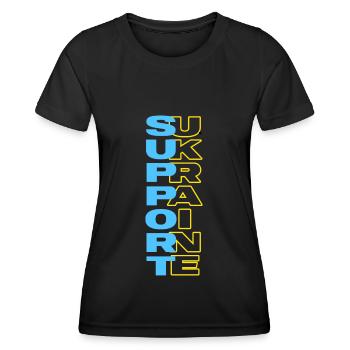 ukraine soutenir ukraina slava ukraini zelenskyj - T-shirt sport Femme - noir - Devant - AI Model Female 172 light (172cm)