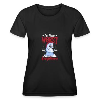 Ich bin dein schlimmster Albtraum, Schachspieler, - Frauen Funktions-T-Shirt - Schwarz - Vorne - AI Model Female 172 light (172cm)