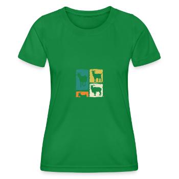 Goats - Women's Functional T-Shirt - kelly green - Front - AI Model Female 172 dark (172cm)