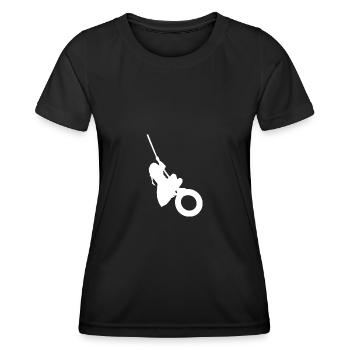 Reifenschaukel Schaukeln Mädchen Spielplatz - Frauen Funktions-T-Shirt - Schwarz - Vorne - AI Model Female 172 light (172cm)