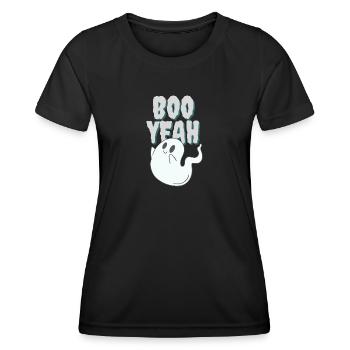 Boo yeah - cute ghost - Women's Functional T-Shirt - black - Front - AI Model Female 172 light (172cm)