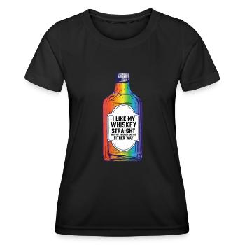 LGBT fier allié J’aime mon whisky hétéro LGBTQ - T-shirt sport Femme - noir - Devant - AI Model Female 172 light (172cm)