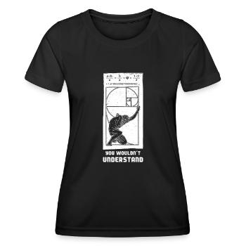 Goldener Schnitt Geometrie Spirale Kunst Mathe - Frauen Funktions-T-Shirt - Schwarz - Vorne - AI Model Female 172 light (172cm)