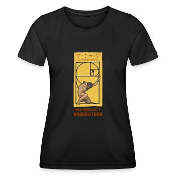 Goldener Schnitt Geometrie Spirale Kunst Mathe - Frauen Funktions-T-Shirt - Schwarz - Vorne - AI Model Female 172 light (172cm)