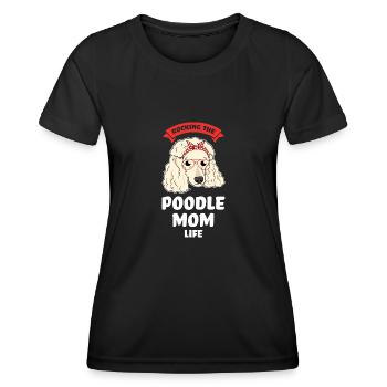 Pudel Pudel Mama Pudel Geschenk - Frauen Funktions-T-Shirt - Schwarz - Vorne - AI Model Female 172 light (172cm)