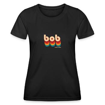 Retro Bob Name - Women's Functional T-Shirt - black - Front - AI Model Female 172 light (172cm)